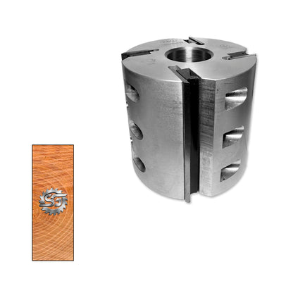 Cap de rindea profesional pentru prelucrarea lemnului, dimensiuni 120x40x110 mm, ideal pentru rindeluire precisă pe mașini de frezat cu ax.