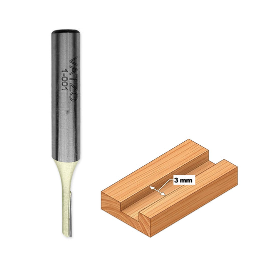Freză pentru canal drept (deget) un tăiș, D3 mm, coadă d8 mm T.C.T Vidia 1001 Vatzo