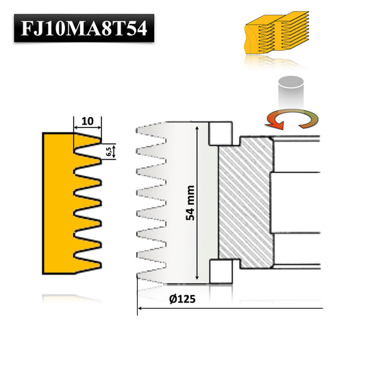Freza Imbinare Lamelar Longitudinal Lemn 54 mm