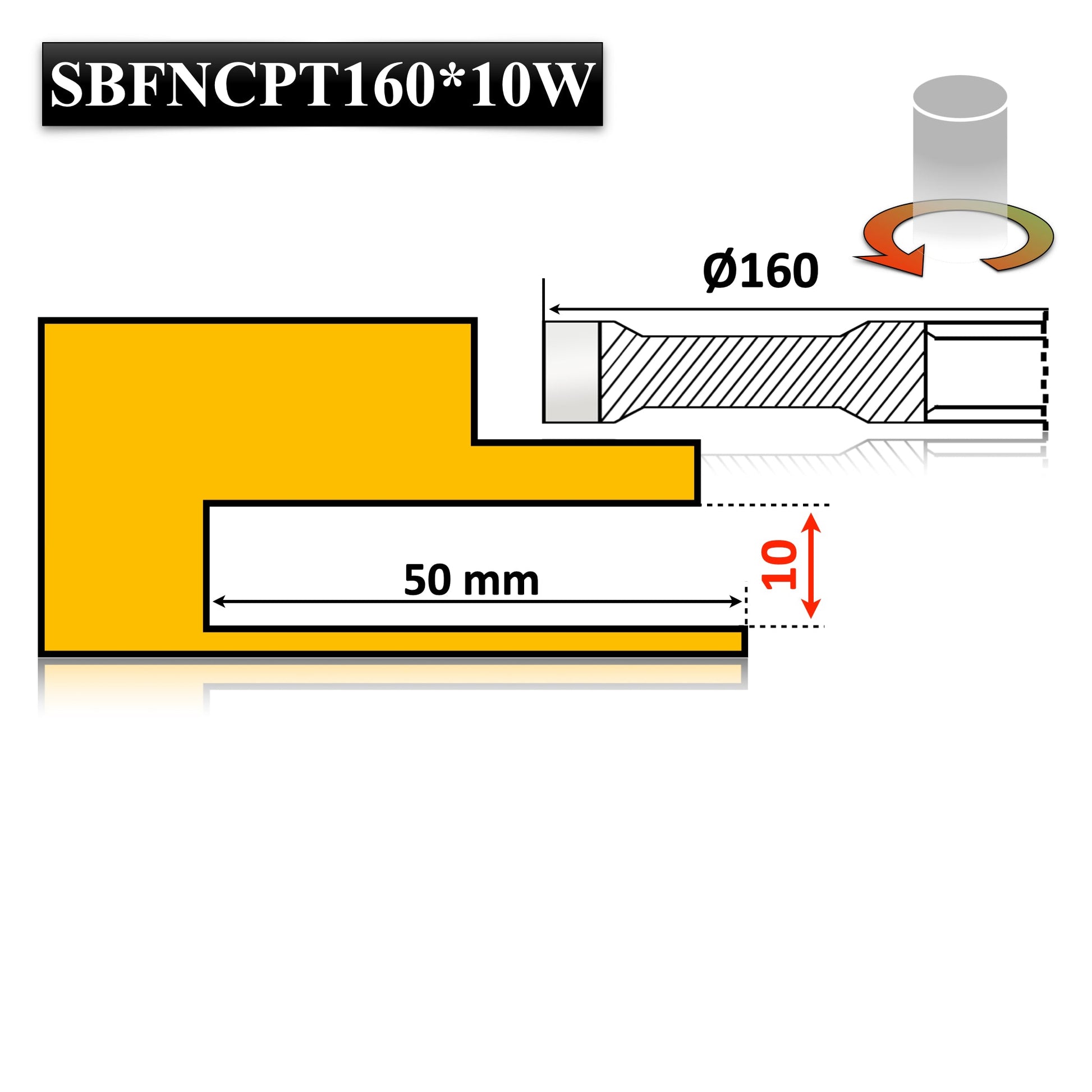 Freză nut Vidia cu cuțit pre-tăietor, diametru 160 x 10 mm – tăieri curate și durabile în lemn masiv.