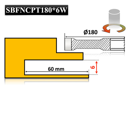 Freză pentru ulucuri și falturi din lemn, Vidia, diametru 180 x 6 mm, cu cuțit pre-tăietor pentru finisaj impecabil.