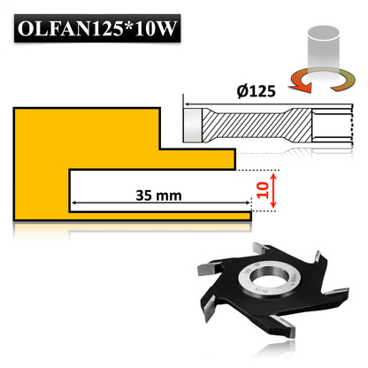 Freză nut clasică Vidia, 125 x 10 mm – ideală pentru realizarea de ulucuri și falturi precise în lemn.