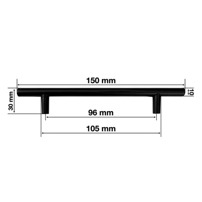 Maner pentru mobila model t negru de 150 mm 