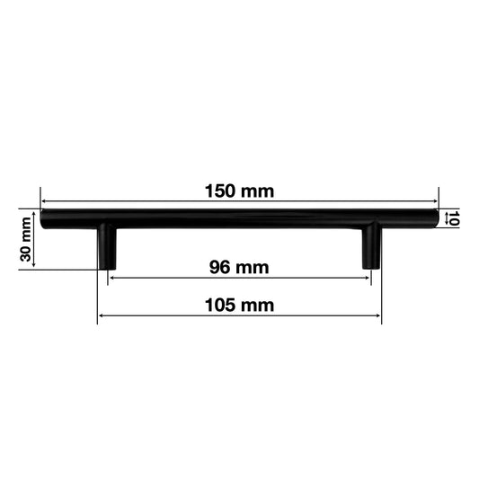 Maner pentru mobila model t negru de 150 mm 