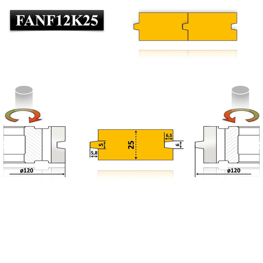 Set freze imbinare nut si feder pentru parchet dusumea dulap scandura blat lemn la 25 mm stil coada de randunica sau conic