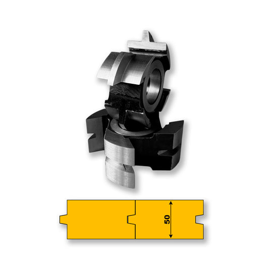 Freza Imbinare parchet, dusumea, dulap, blat, scandura de 50 mm in forma coada de randunica sau mai zis conic